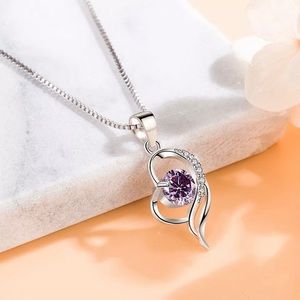 Heart Shaped 925 Sterling Silver Pendant with Necklace